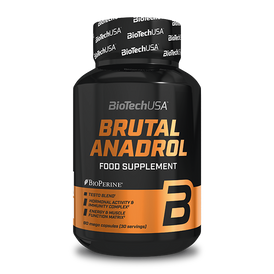 Doplněk stravy Brutal Anadrol od výrobce BioTechUSA s optimálními účinky na hormonální systém, s obsahem kofeinu, DAA, Q10, kreatinu, výtažků z rostlin, vitaminů a minerálních látek