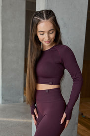 SEAMLESS LONG-SLEEVE CROP Dámský top s dlouhým rukávem