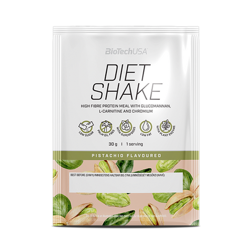 Diet Shake se perfektně hodí do nízkokalorické diety, protože s vodou obsahuje maximálně 110 kcal na porci (záleží na chuti).