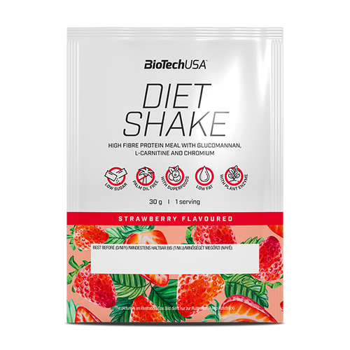 Diet Shake se perfektně hodí do nízkokalorické diety, protože s vodou obsahuje maximálně 110 kcal na porci (záleží na chuti).