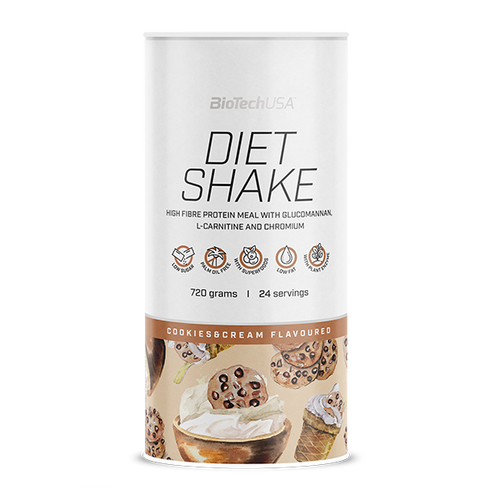 Diet Shake se perfektně hodí do nízkokalorické diety, protože s vodou obsahuje maximálně 110 kcal na porci (záleží na chuti).