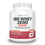 BioTechUSA Iso Whey Zero Clear je ochucený nápoj v prášku se syrovátkovým izolátem bez laktózy, bez lepku a bez cukru.