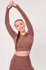 SEAMLESS LONG-SLEEVE CROP Dámský top s dlouhým rukávem