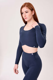 BACKLESS PADDED LONG-SLEEVE TOP Dámský top s dlouhým rukávem